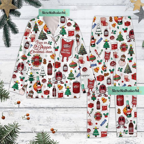 Dr Pepper Christmas Pajamas Set-image