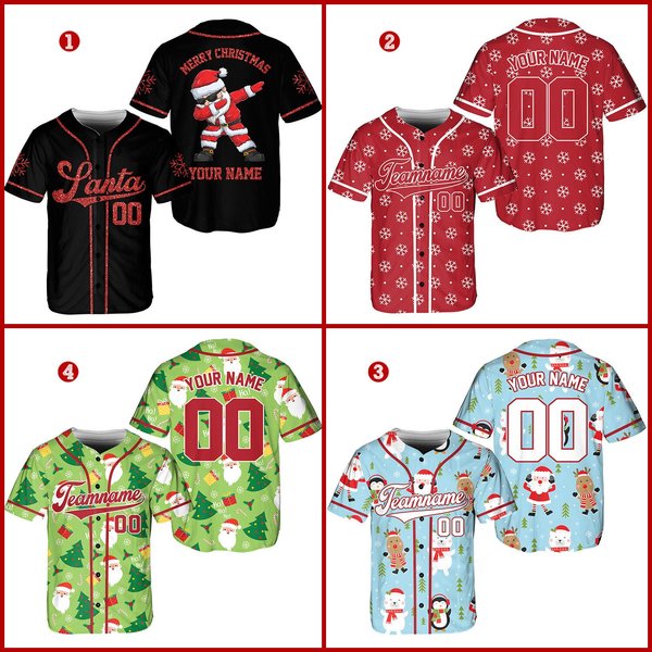 Personalized Santa Claus Baseball Jersey-image