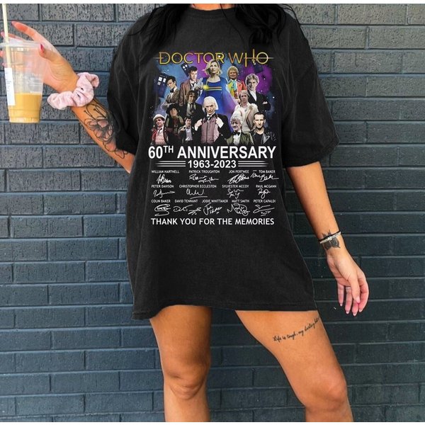 Doctor Who 60th Anniversary 1963 - 2023 Signature Thank You T-shirt