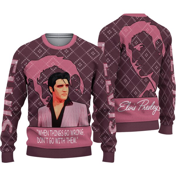 Christmas Gift, Elvis Presley Ugly Sweater, Elvis Ugly Xmas Sweater-image