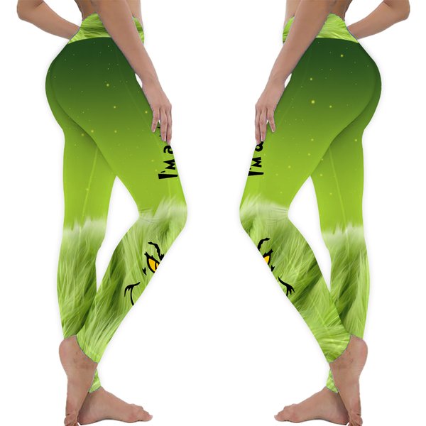 I'm Grinched Dark High Waisted Leggings-image