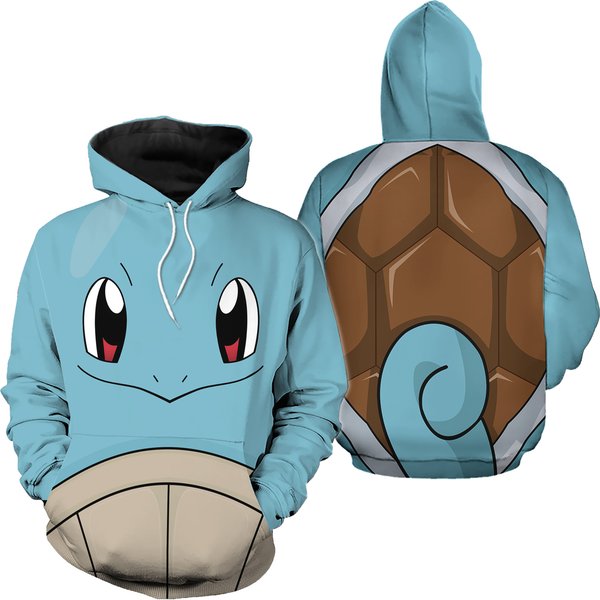 Squirtle 3D Hoodie, Pkm Squirtle Wartortle Blastoise Cosplay-image