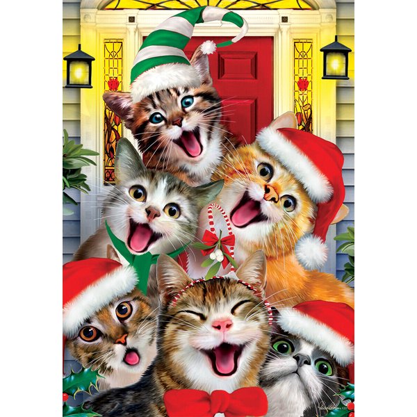 Kitten Cat Selfie Christmas Garden Flag-image