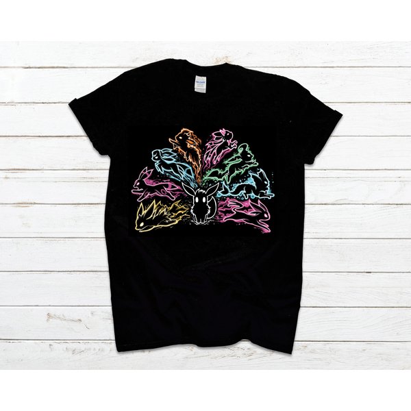 Black T-Shirt Man Woman Child Eevee Evolutions Eevee-image