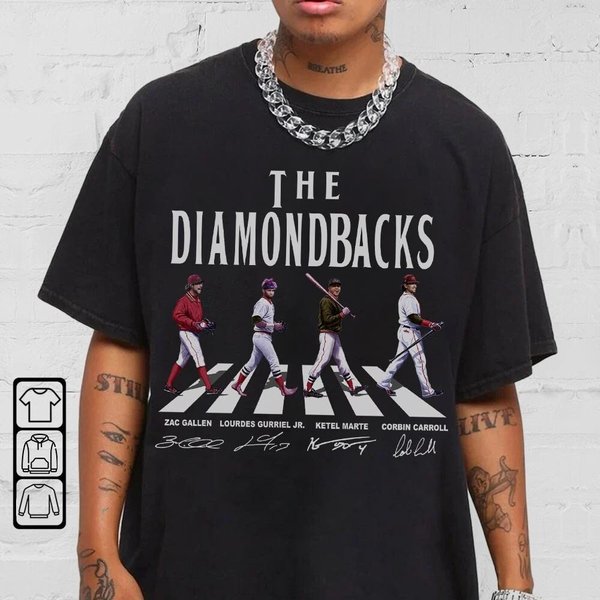 Walking Abbey Road Signatures Baseball Shirt, Arizonna Vintage-image