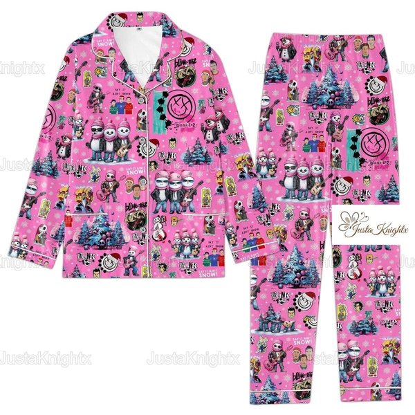 B182 Christmas Pajamas Set For Rock Band Fans