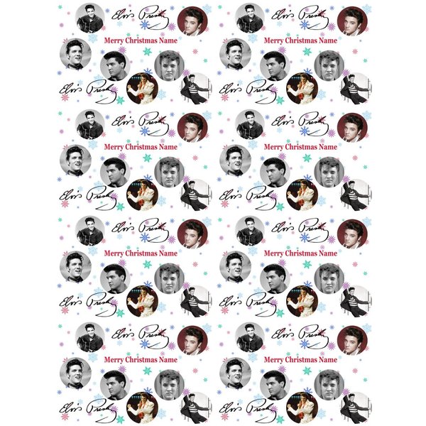 Personalized Elvis Presley Christmas Wrapping Paper, Gift Wrapping Paper-image