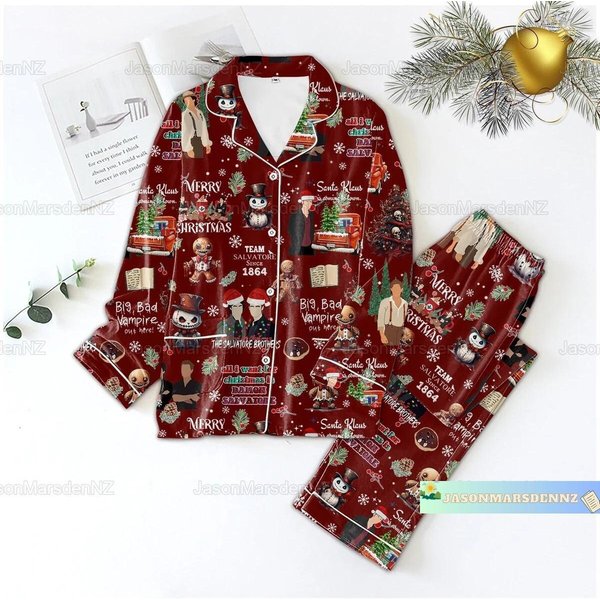 Christmas The Vampire Diaries Pajamas Set, The Vampire Diaries Pajamas Set-image