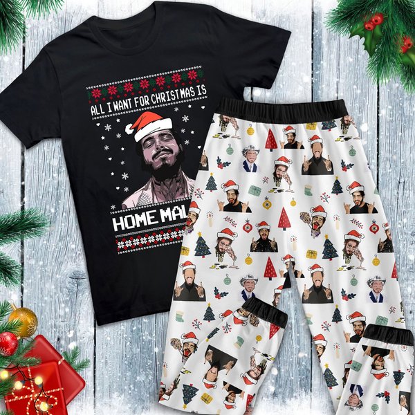 Home Malone Christmas Pajamas, Home Malone Holiday Pajamas-image