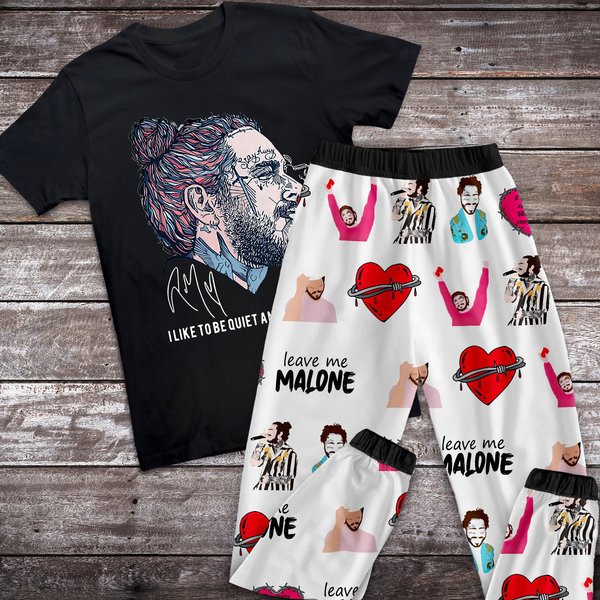 Post Malone Christmas Pajamas, Post Malone Holiday Pajamas, Family Pajamas Set
