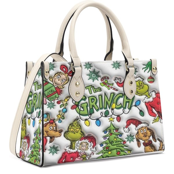 Funny Character Christmas Collection Handbag, Leather Christmas Handbag