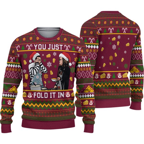 Fold The Cheese David Rose Ugly Knitted Christmas 3d Sweater
