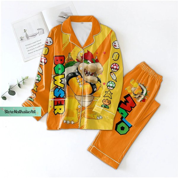 Bowser Pajamas Set - Super Mario Themed Women's Pajamas-image