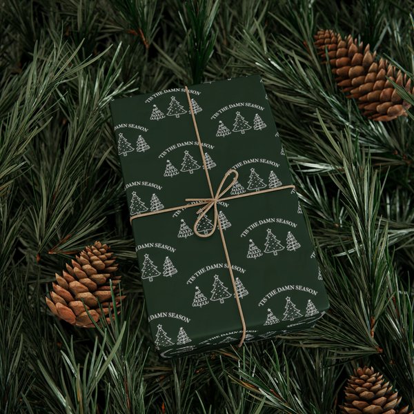 Tis The Damn Season Custom Wrapping Paper, Christmas Gift Wrap-image