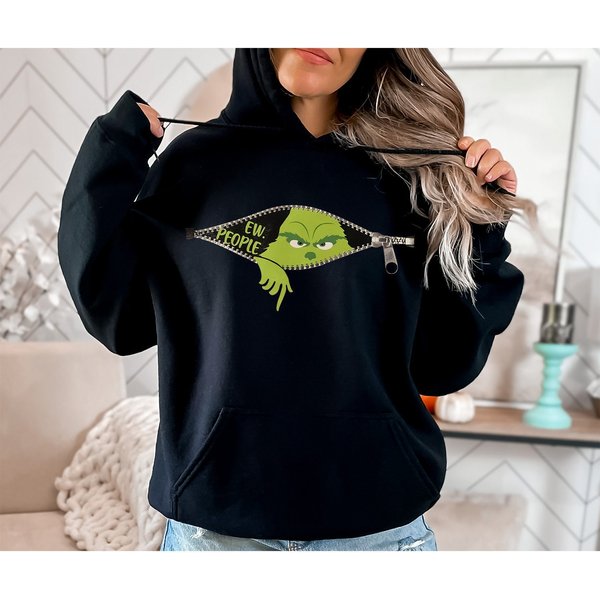 Ew People Whoville Sweatshirt, Christmas The Funny Character Shirt, Christmas Green Goblin Grin Hoodie, Ew Funny Character Face Xmas