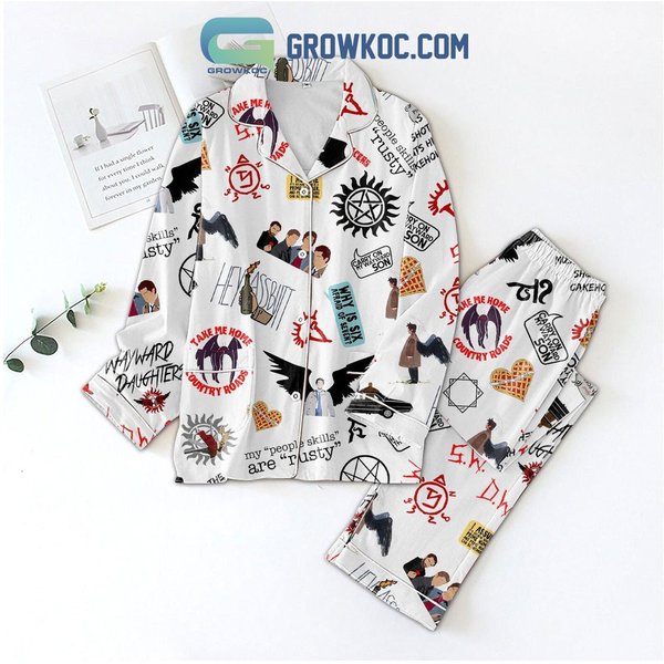 Supernatural Take Me Home Country Roads Pajamas Set, Christmas Pajamas, Family Christmas Pajamas, Family Holiday Pajamas