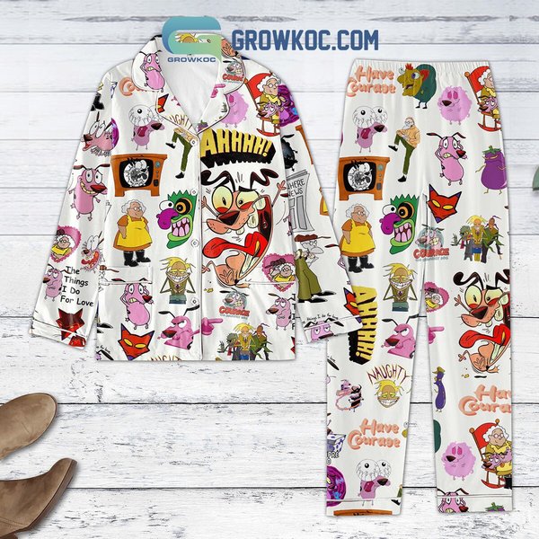 Courage The Cowardly Dog The Thins I Do For Love Pajamas Set, Christmas Pajamas, Family Christmas Pajamas-image