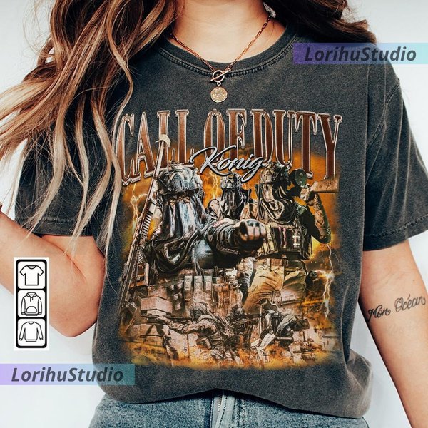 Konig Cod 90S Shirt, Bootleg Modern Warfare 1 2 3 Game Vintage Y2K-image