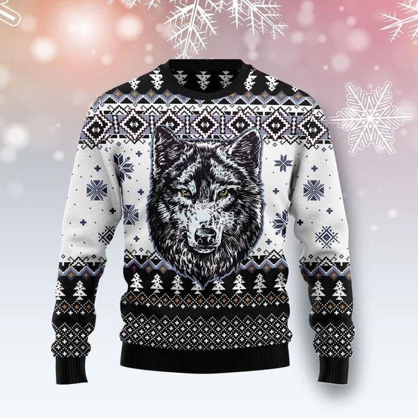 Awesome Wolf Ugly Christmas Sweater-image