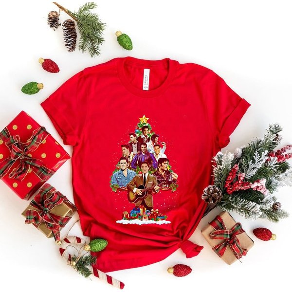 Elvis Christmas Glitter Rhinestonetee, Presley T-Shirt , Elvis Merry Presley Christmas Shirt-image