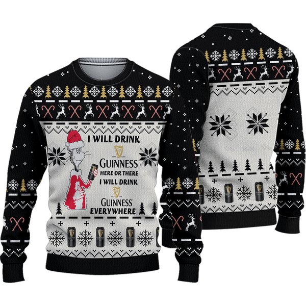 I Will Drink Guinness Everywhere Christmas Ugly Sweater-image