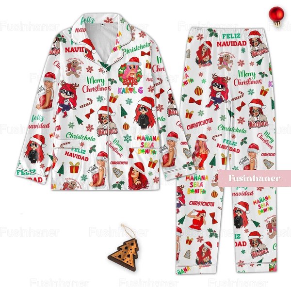 Christmas Karol G Pajamas Set, Karol G Pajamas Pants-image