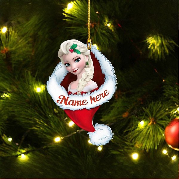 Personalized Ornament Icy Princess In Xmas Vibes, Animated Movie Xmas Ornament-image