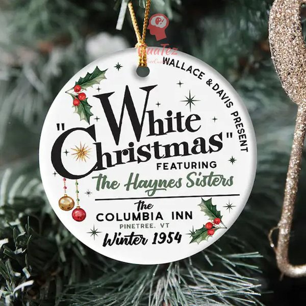 Christmas Columbia Inn Pine Tree Vermont Christmas White Movie Ornament-image