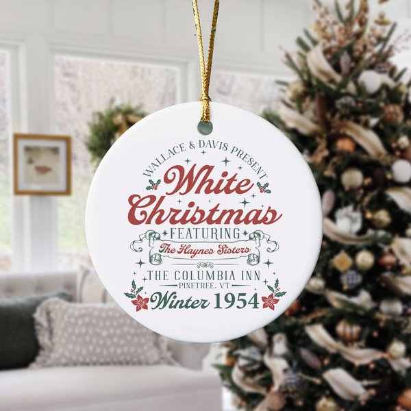 White Christmas Ornament - Vintage Movie Theme-image