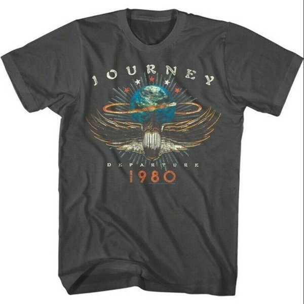 Journey Departures Album Tour 1980 Men's T Shirt Rock-Band Vintage Concert Merch-image