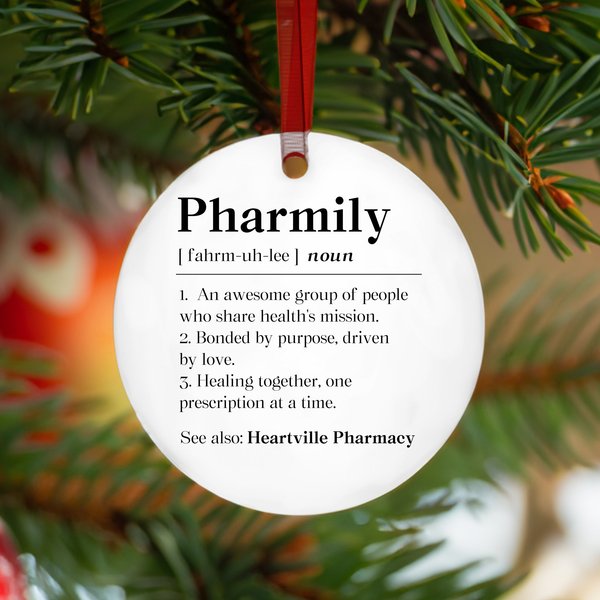 Personalized Pharmily Ornament, Pharmacy Squad Gift, Pharmacy Team Christmas Ornament-image