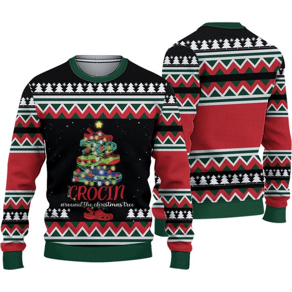Crocin Around The Christmas Tree Ugly Knitted Christmas 3D Sweater-image