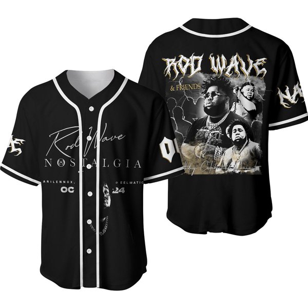 Customized Rod Wave And Friends Baseball Jersey, Nostalgia 2023 Tour Jersey-image