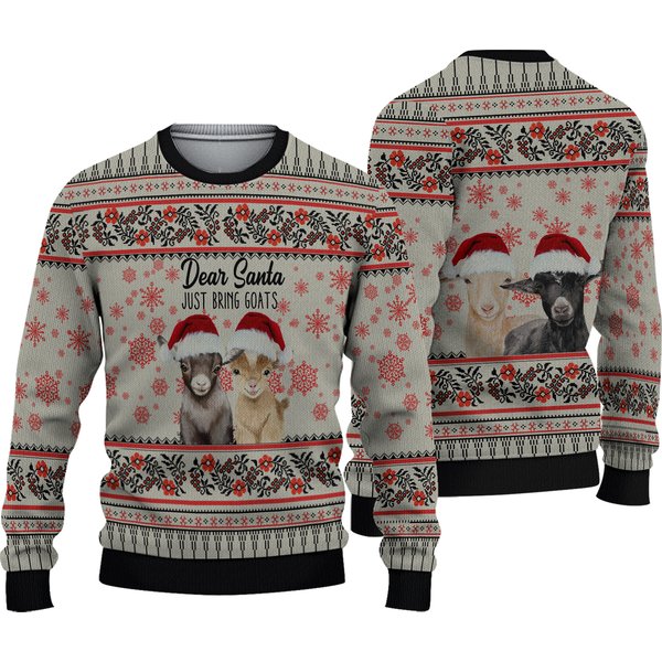 Dear Santa Just Bring Goats Ugly Christmas Sweater-image