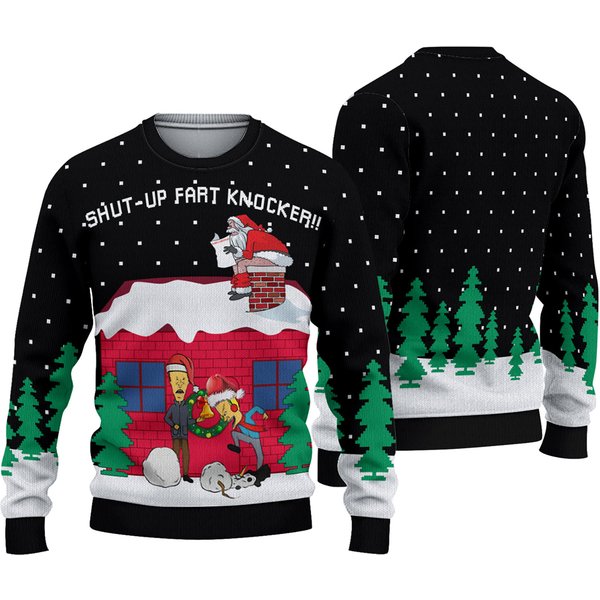 Funny Beavis And Butt-Head Ugly Christmas Sweater-image