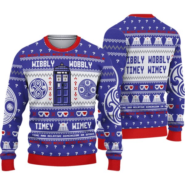 Wibbly Wobbly Timey Wimey Stuff Doctor Who Ugly 3d Sweater