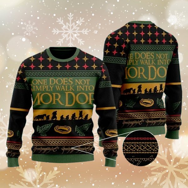 One Does Not Simply Walk Into Mordor Quotes 3D T-Shirt, Us Movie Ugly Christmas Sweater,-image