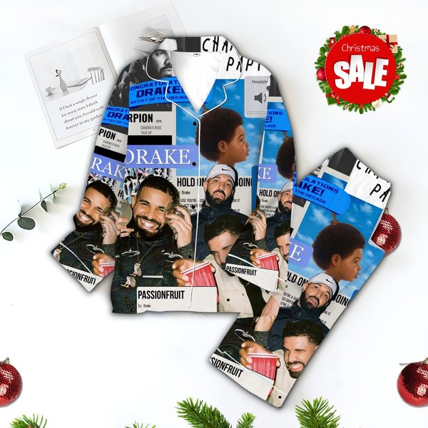 Christmas Drake Pajamas Set, Drake Rapper Pyjamas-image