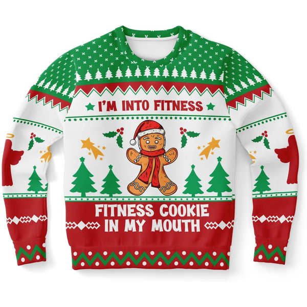 Ugly Christmas Sweater, Fitness Cookie Into My Mouth