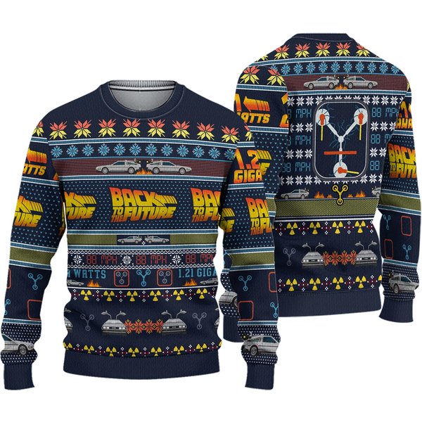 Back To The Future Ugly Knitted Christmas Sweatshirt-image