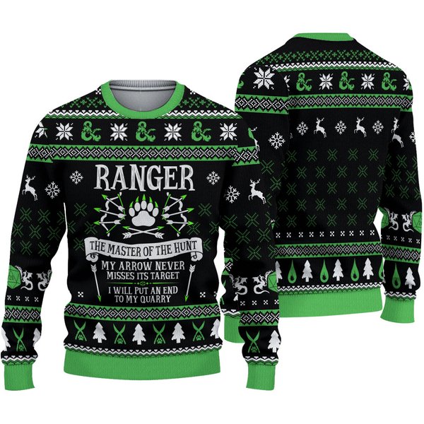 Dnd Classes Ranger Ugly 3D Sweater-image