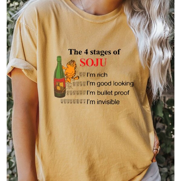 The 4 Stages Of Soju T-Shirt, Funny Meme Gifts-image