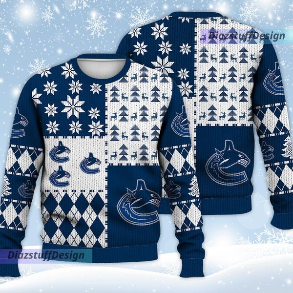 Vancouver Canucks Ice Hockey Christmas Ugly Sweater-image