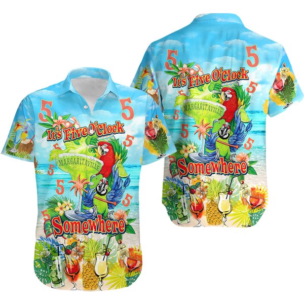 Parrot Its 5-Oclock Somewhere Hawaiian Shirt-image