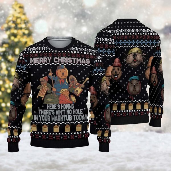 Otters Band Christmas Ugly Sweater, Otters Music Drama Xmas Sweater-image