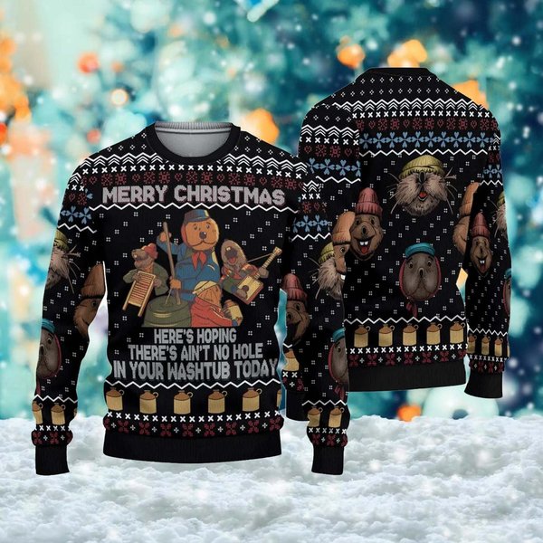 Otters Band Christmas Ugly Sweater, Otters Music Drama Xmas Sweater-image