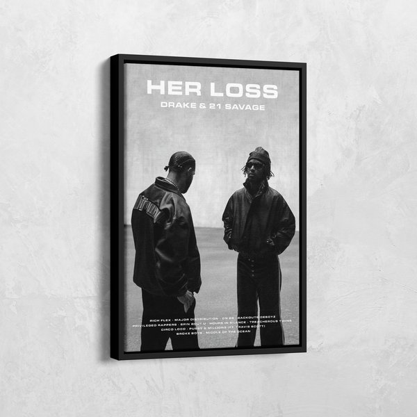 Drake & 21 Savage Poster, Her Loss Canvas, Her Loss Album Cover, Drake Poster-image