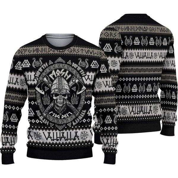 Viking Valhalla-la Ugly Knitted Christmas Ugly Sweatshirts