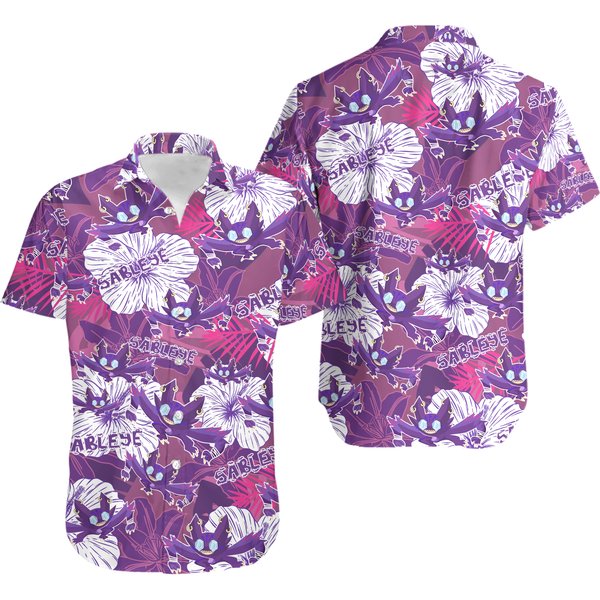 Pkm Sableye Hawaiian Flowers Pattern Shirt-image
