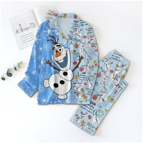 Christmas Frosty The Snowman Pajamas Set, Snowman Pajama Set-image